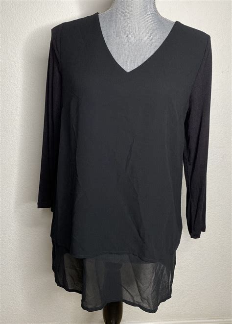 michael michael kors sariyah mix material blouse black|MICHAEL MICHAEL KORS Sariyah V Neck Mix Material Blouse.